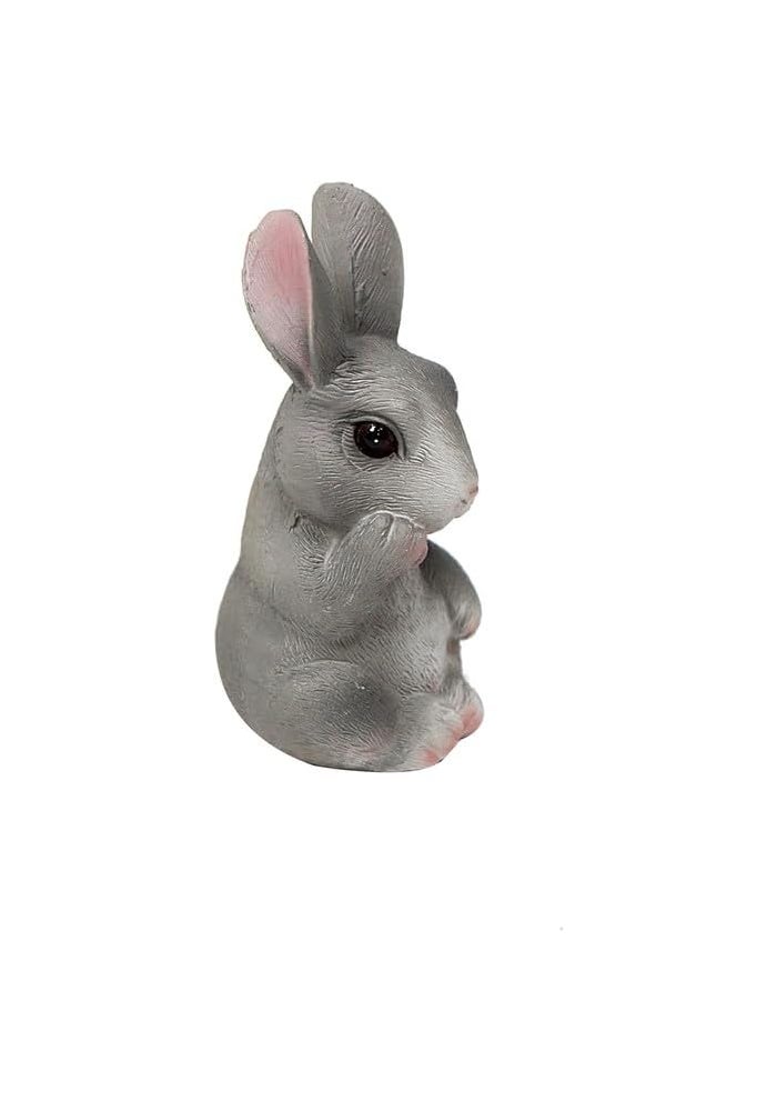 DAISO Grey Rabbit Gardening Ornament - Image 2